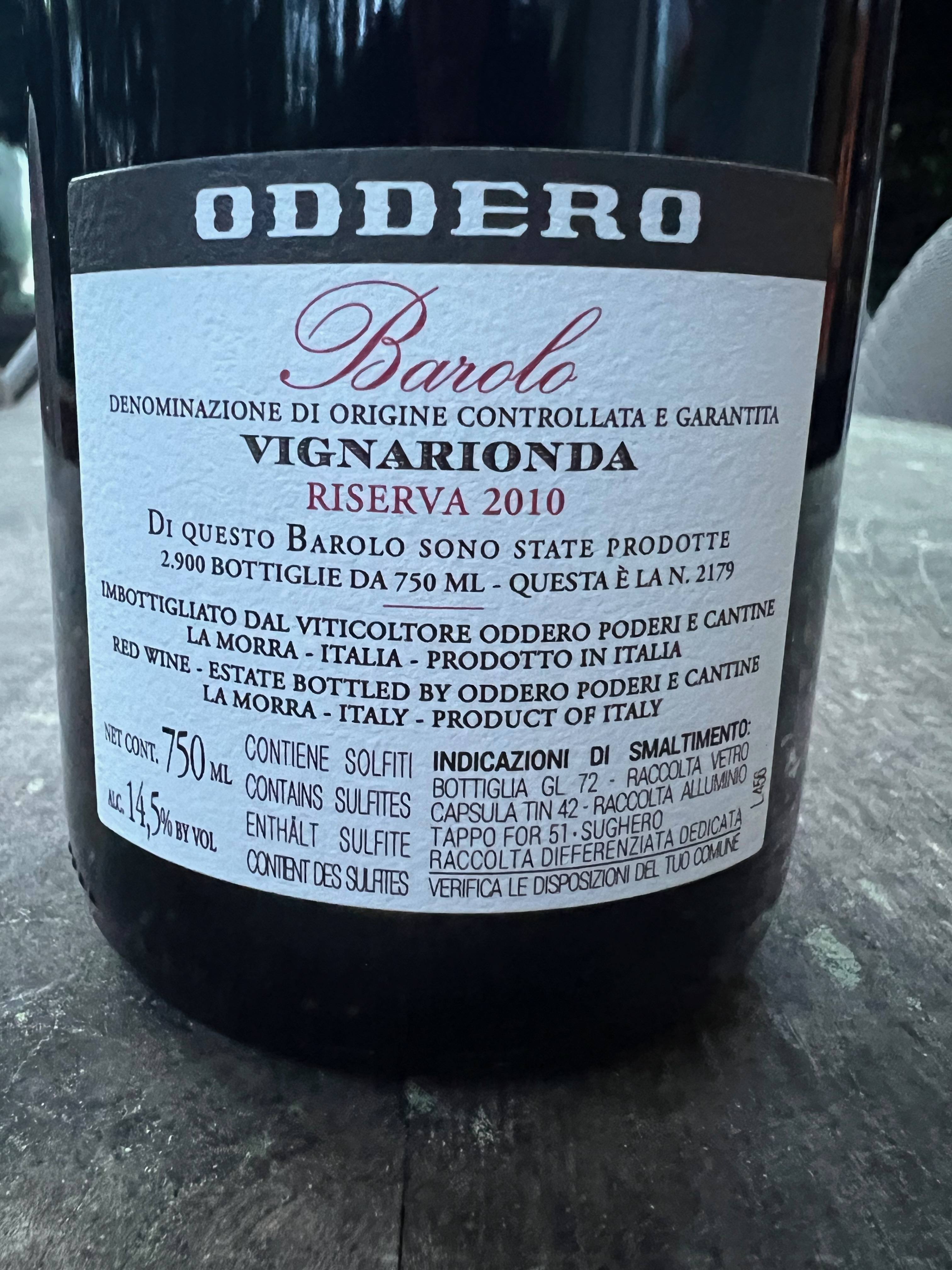 Poderi Oddero Barolo Riserva Vigna Rionda DOCG - Image 2